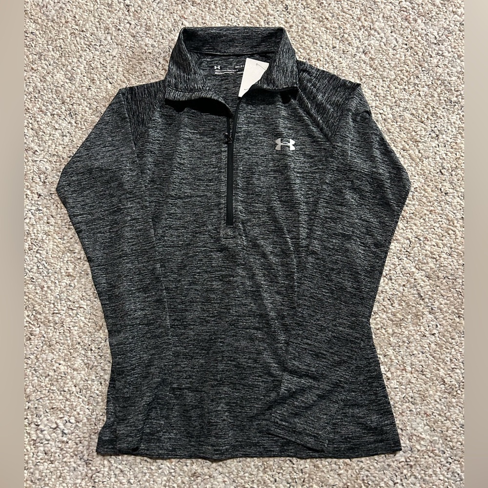 New Under Armour Women’s Tech Twist Grey 1/2 Zip Pullover Heatgear - Size S